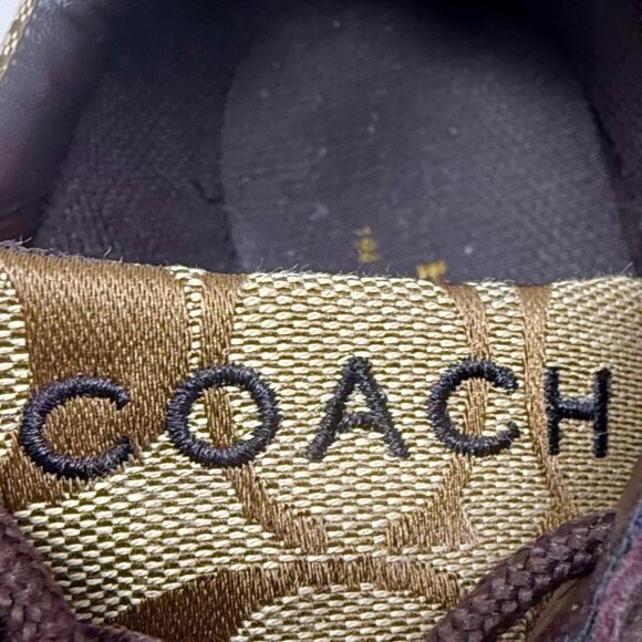 Coach Jayme Womens Monogram Sneakers Size 9M Brown Signature Canvas Suede - READ - Picture 7 of 12